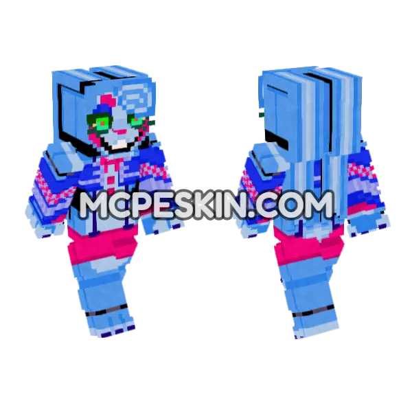 Showbiz Pizza Toy Bonnie Minecraft Bedrock skin, front and back