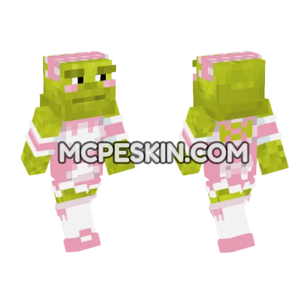 Shrekgirl Minecraft Bedrock skin, front and back