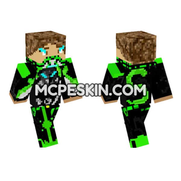 Shudog The Gamer Minecraft Bedrock skin, front and back