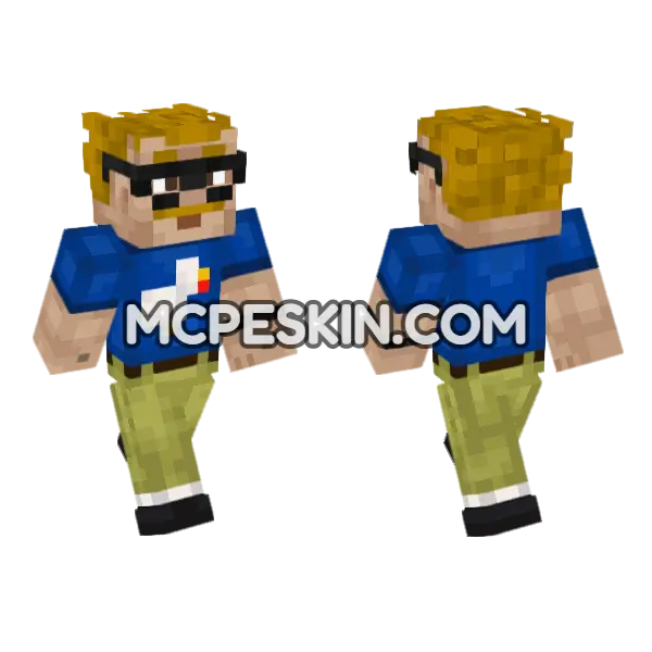 Sigge Cowboy Skin Minecraft Bedrock skin, front and back