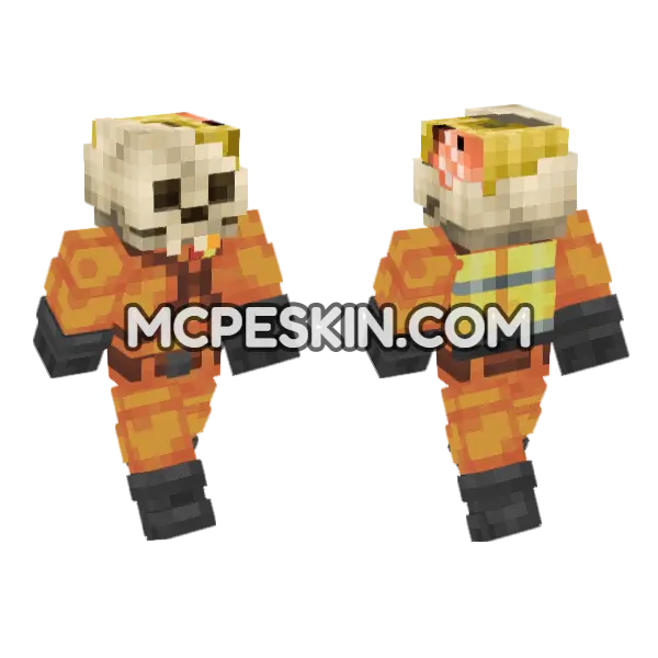 Skeleton Skin Minecraft Bedrock skin, front and back