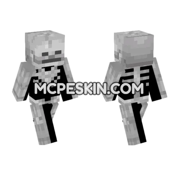 Skeleton Skin Minecraft Bedrock skin, front and back