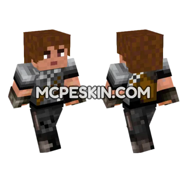Skin11 Brown Hair Minecraft Bedrock skin, front and back