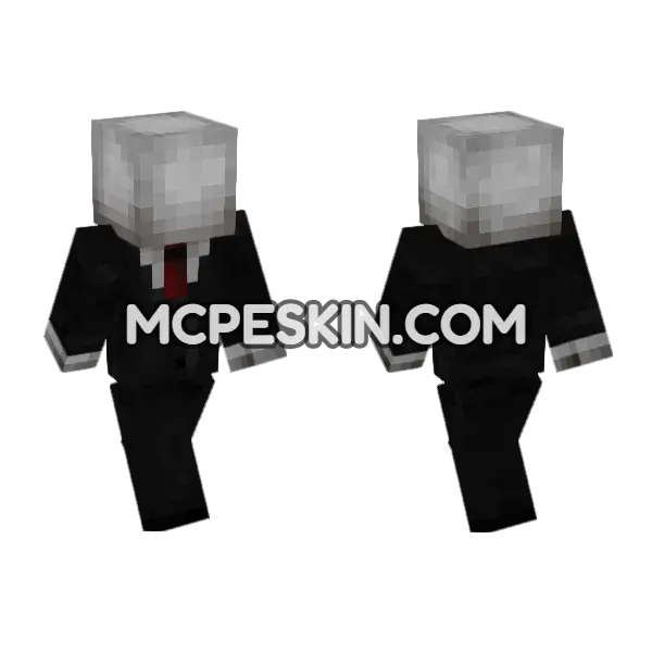 Skin14 Black Suit Minecraft Bedrock skin, front and back