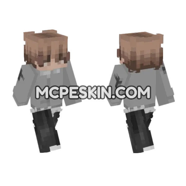 Skin15 Brown Hair Minecraft Bedrock skin, front and back