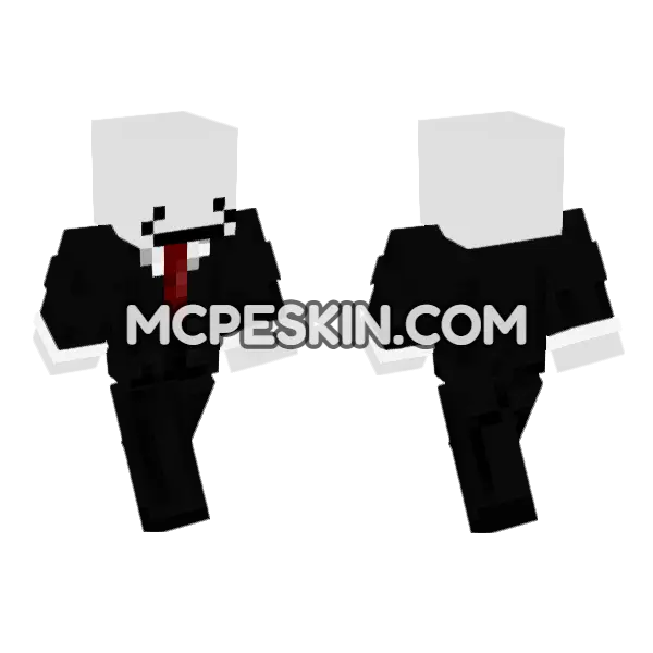 Skin19 Black Suit Minecraft Bedrock skin, front and back