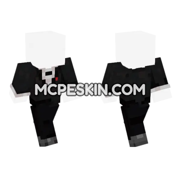 Skin24 Black Suit Minecraft Bedrock skin, front and back
