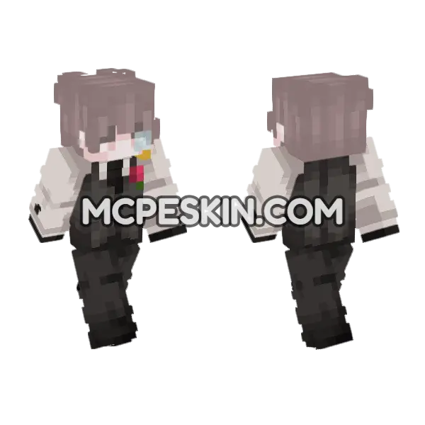Skin27 Black Suit Minecraft Bedrock skin, front and back