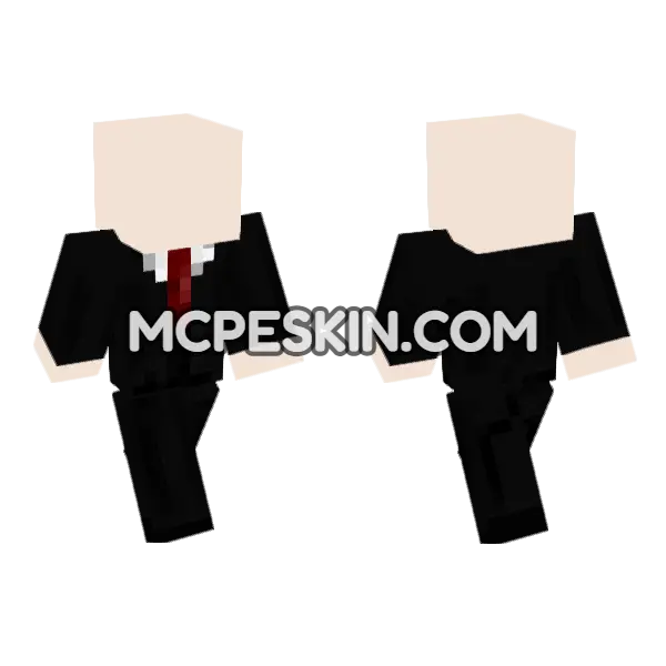 Skin29 Black Suit Minecraft Bedrock skin, front and back