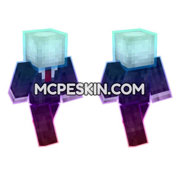 Skin30 Black Suit Minecraft Bedrock skin, front and back