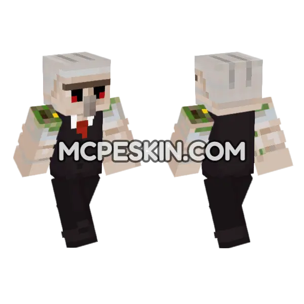 Skin35 Black Suit Minecraft Bedrock skin, front and back