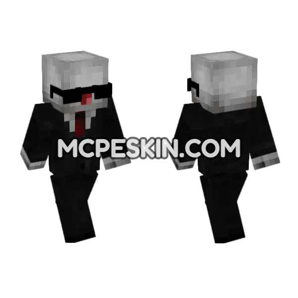 Skin6 Black Suit Minecraft Bedrock skin, front and back