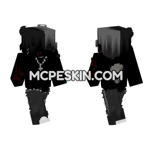 Skull Boy Minecraft Bedrock skin, front and back