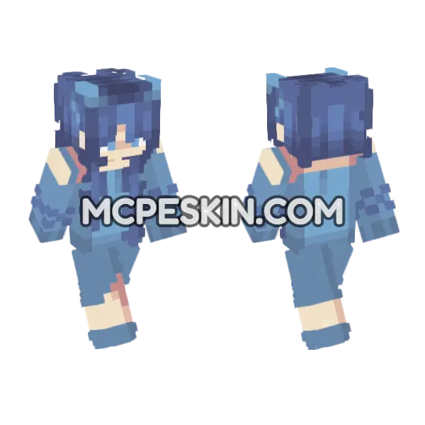 Skygirl Blue Outfit Minecraft Bedrock skin, front and back