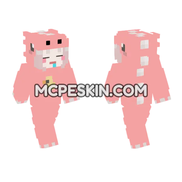 Sleeping Girl Minecraft Bedrock skin, front and back