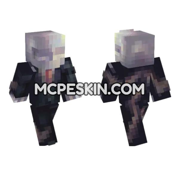 Slenderman Skin Minecraft Bedrock skin, front and back