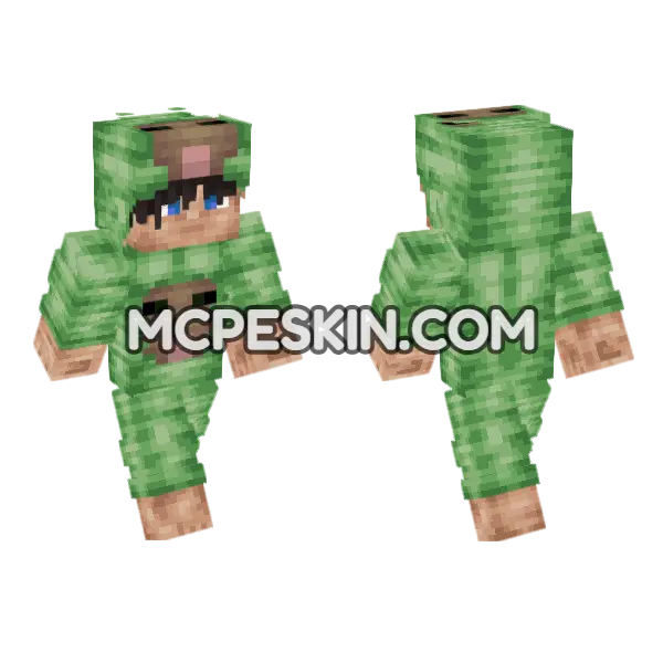 Slime Sheep Minecraft Bedrock skin, front and back
