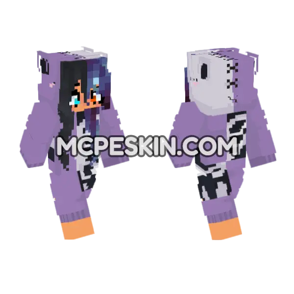 Slumber Party V2 Minecraft Bedrock skin, front and back