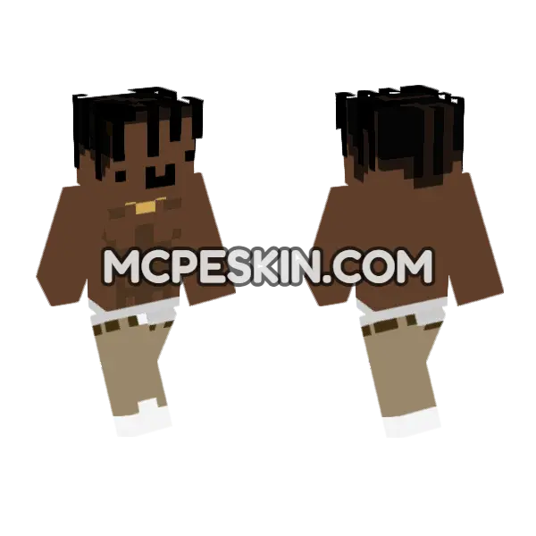 Smiley Face Brown Minecraft Bedrock skin, front and back