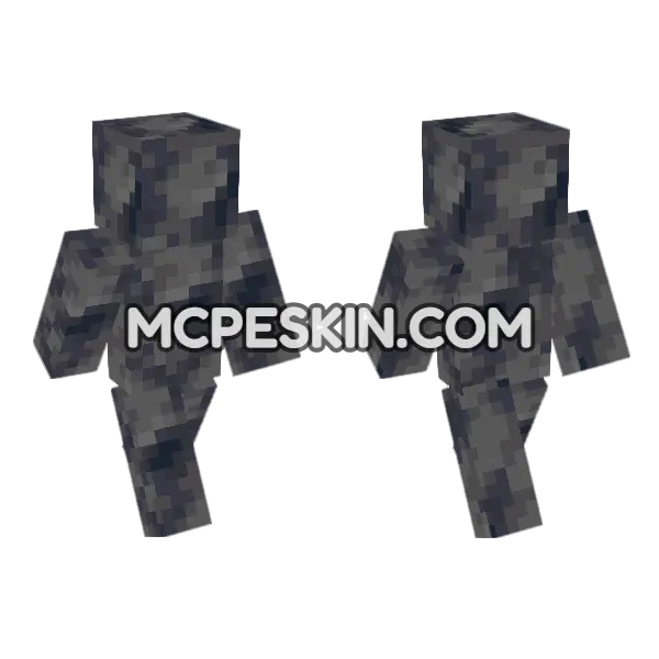 Smooth Basalt Minecraft Bedrock skin, front and back