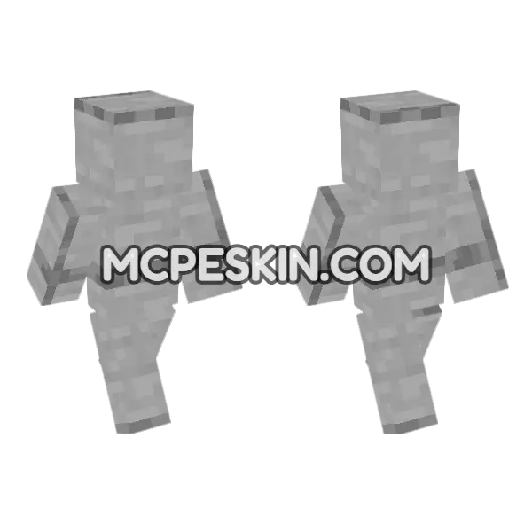 Smooth Stone Block Minecraft Bedrock skin, front and back