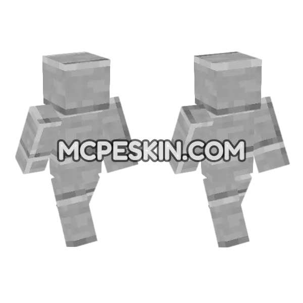 Smooth Stone Slab Minecraft Bedrock skin, front and back