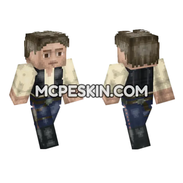 Smuggler Han Solo Episode IV Minecraft Bedrock skin, front and back