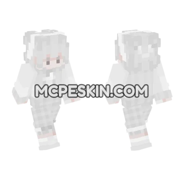 Snow Outfit Minecraft Bedrock skin, front and back