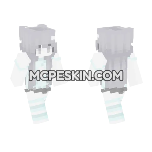 Snow Storm Skin 7 Minecraft Bedrock skin, front and back