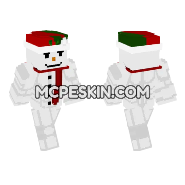 Snowman With Hat Minecraft Bedrock skin, front and back