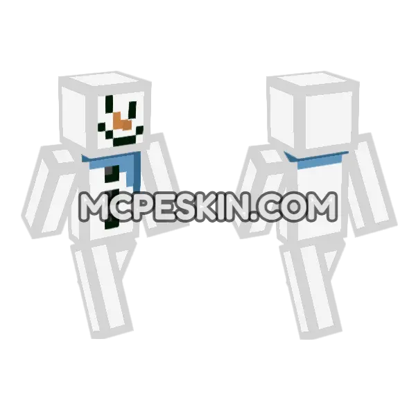 Snowman With Scarf Minecraft Bedrock skin, front and back