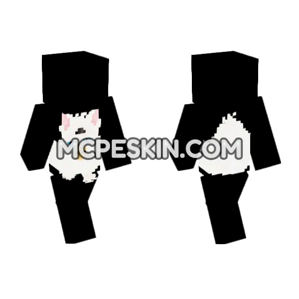 Snowy Furby Baby 90s Minecraft Bedrock skin, front and back