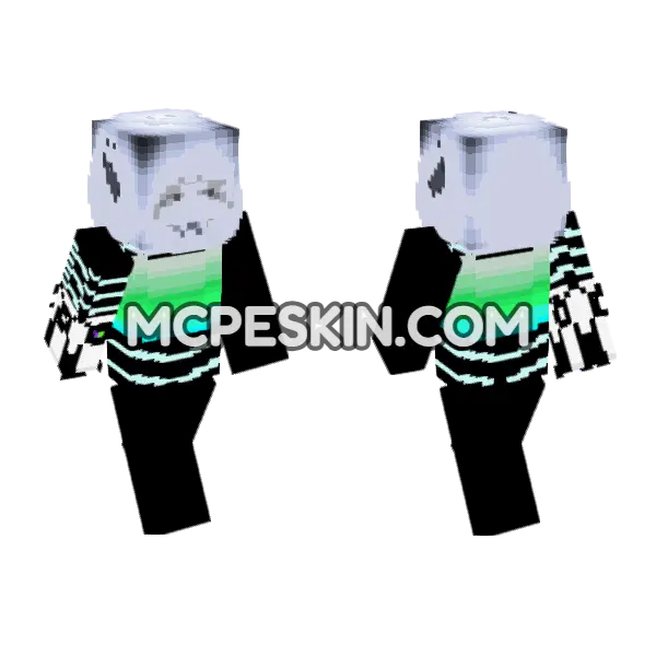 Snowy Penguin Pal Minecraft Bedrock skin, front and back