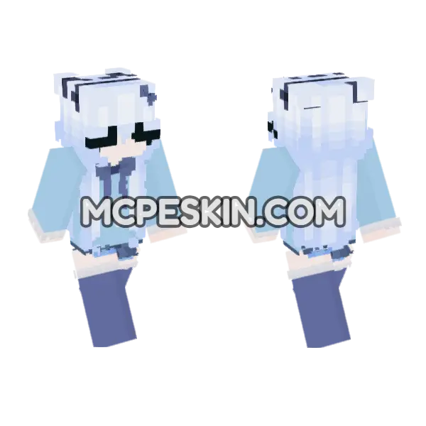 Soft Blue Winter Outfit, front and back