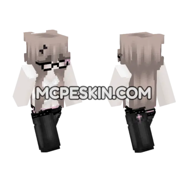 Soft Girl Aesthetic Minecraft Bedrock skin, front and back