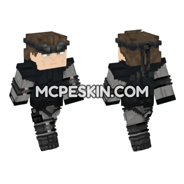 Solid Snake Metal Gear Solid 1 Minecraft Bedrock skin, front and back