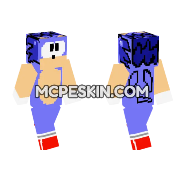 Sonic 1 Sprite HD Minecraft Bedrock skin, front and back