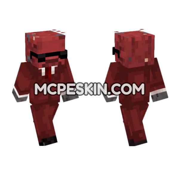 Sophisticated Red Outfit Minecraft Bedrock skin, front and back