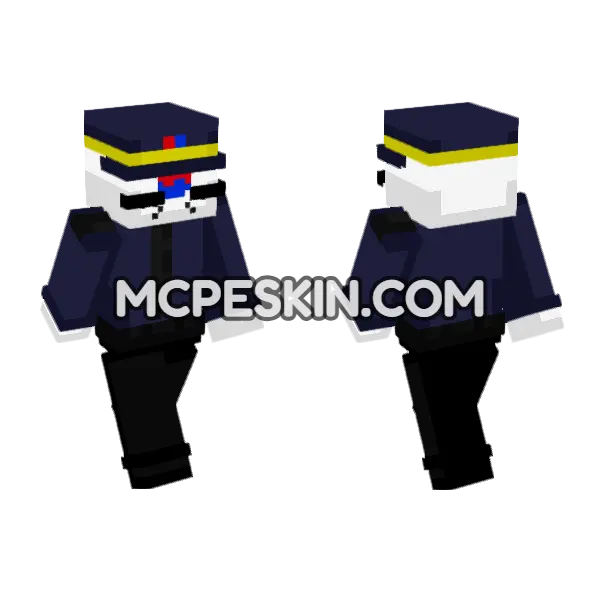 South Korea Police Uniform Minecraft Bedrock skin, front and back