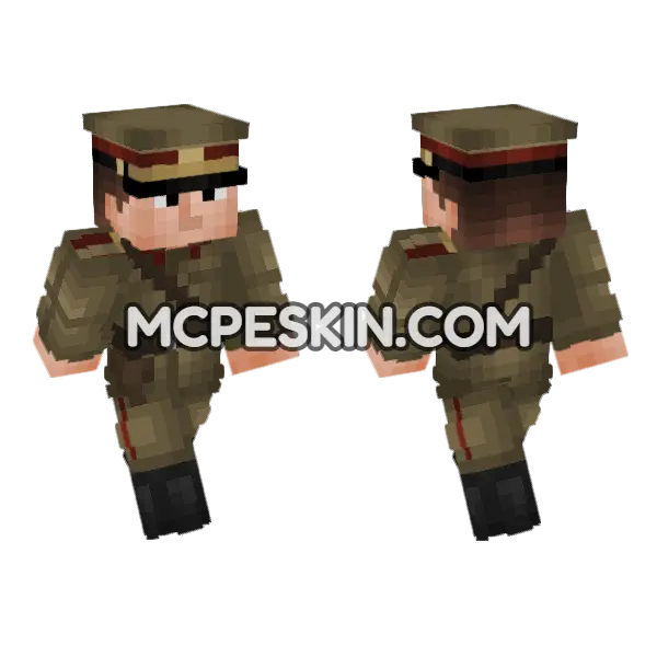 Soviet Red Army Officer Minecraft Bedrock skin, front and back