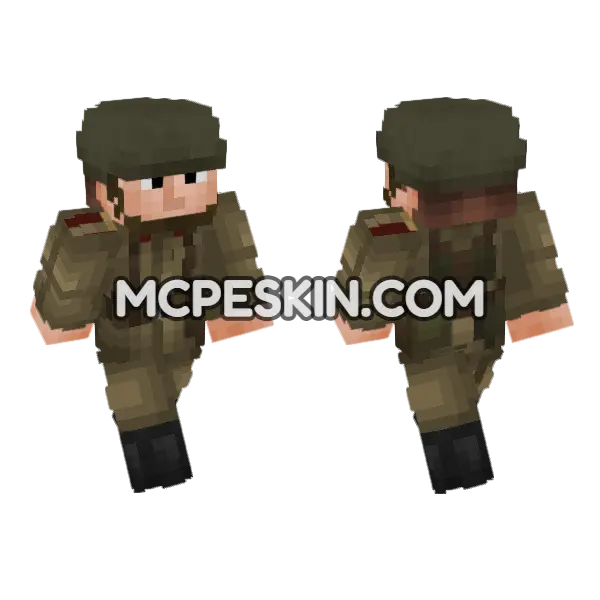 Soviet Red Army Soldier Minecraft Bedrock skin, front and back