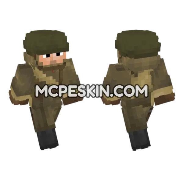 Soviet Red Army Soldier Minecraft Bedrock skin, front and back