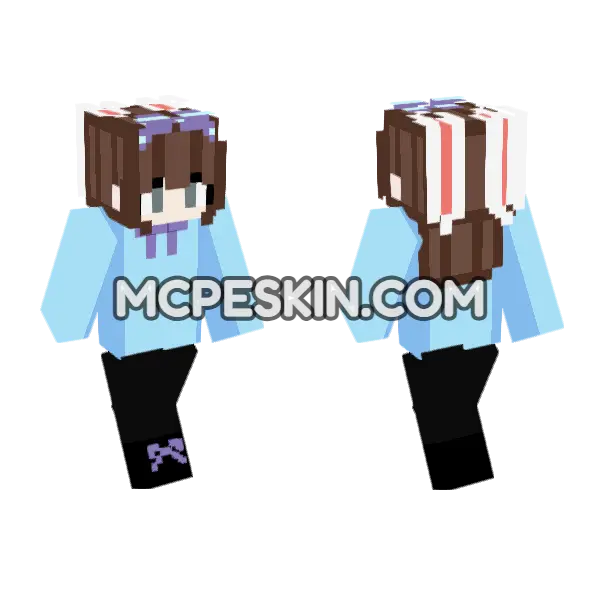 Space Bunny Outfit Minecraft Bedrock skin, front and back