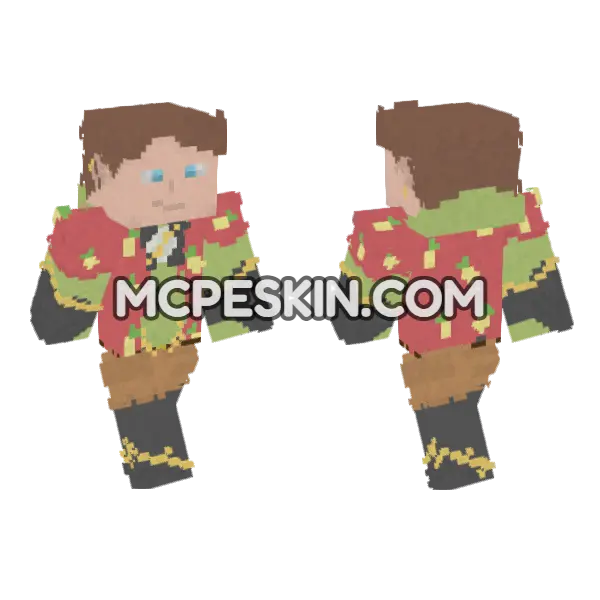 Spark Vacation Unmasked Minecraft Bedrock skin, front and back
