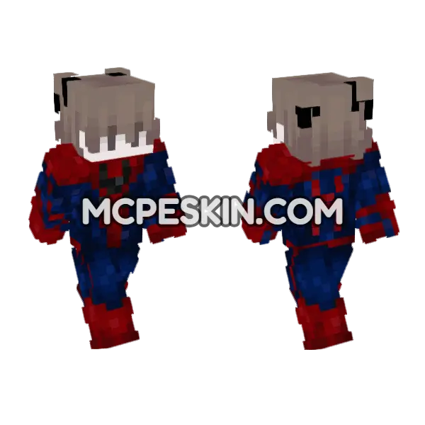 Spider-Man 7 Minecraft Bedrock skin, front and back