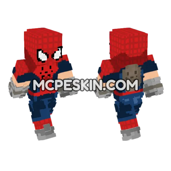 Spider-Man Classic Suit Minecraft Bedrock skin, front and back