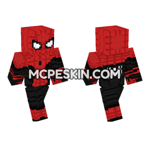 Spider-Man Far From Home Minecraft Bedrock skin, front and back