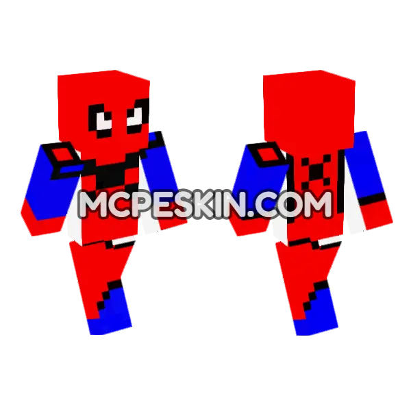 Spider-Man Max Resolution Minecraft Bedrock skin, front and back