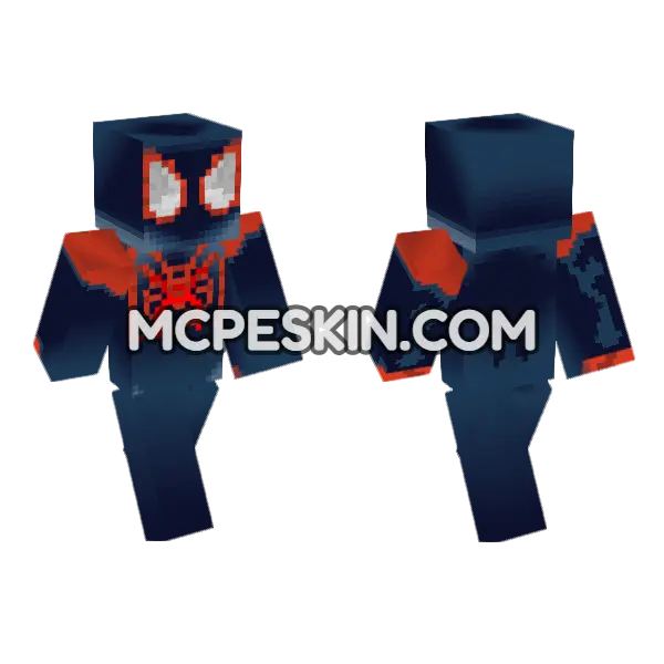 Spider-Man Miles Morales Minecraft Bedrock skin, front and back