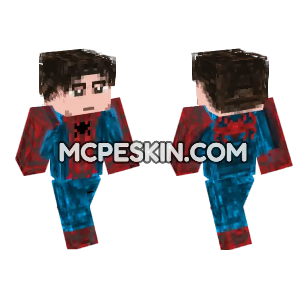 Spider-Man New Brand Day Unmasked Minecraft Bedrock skin, front and back